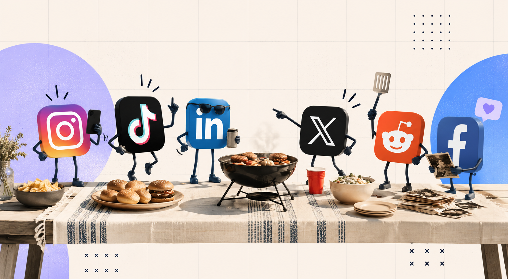 If Social Media Platforms Were People At A Summer BBQ